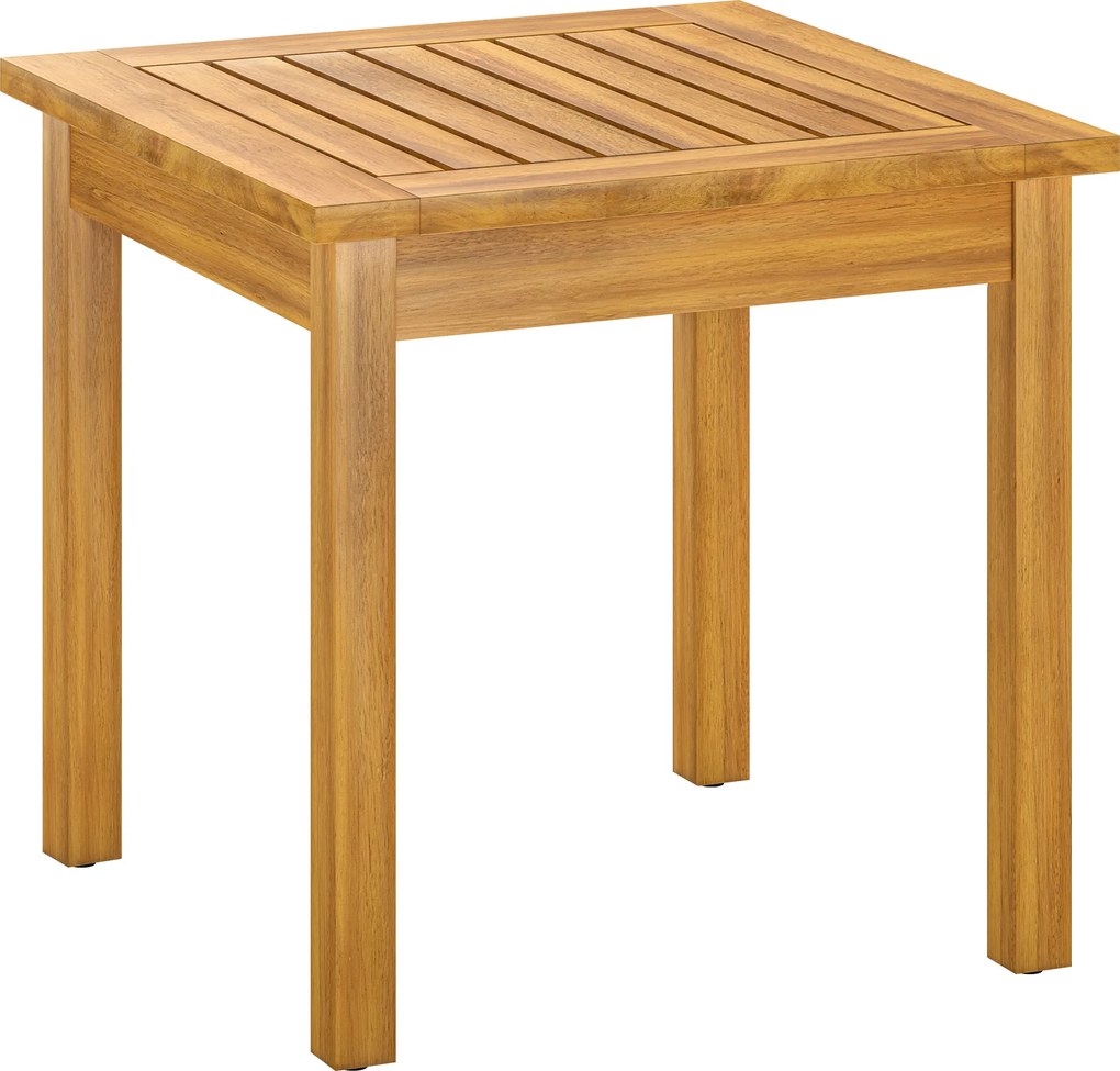 Outsunny Stolik balkonowy 48 x 48 cm, odporny na warunki pogodowe, z lamelami, regulowanymi nóżkami, kwadratowy | Aosom PL