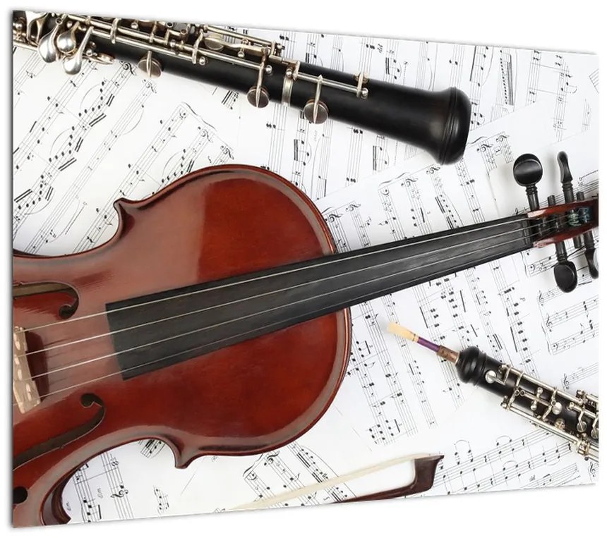 Obraz na szkle - Instrumenty muzyczne (70x50 cm)