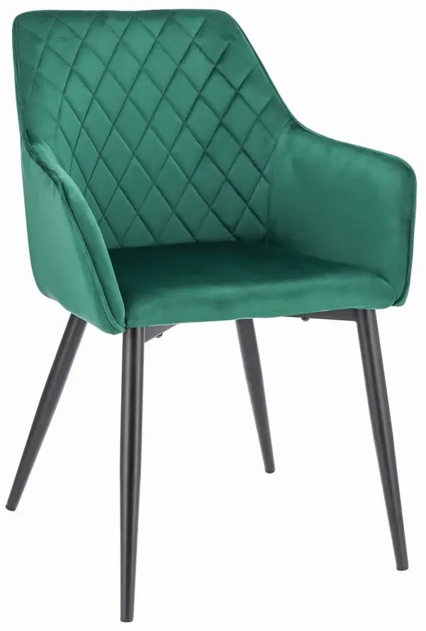 Zielone nowoczesne krzesło z podłokietnikami B7-R84