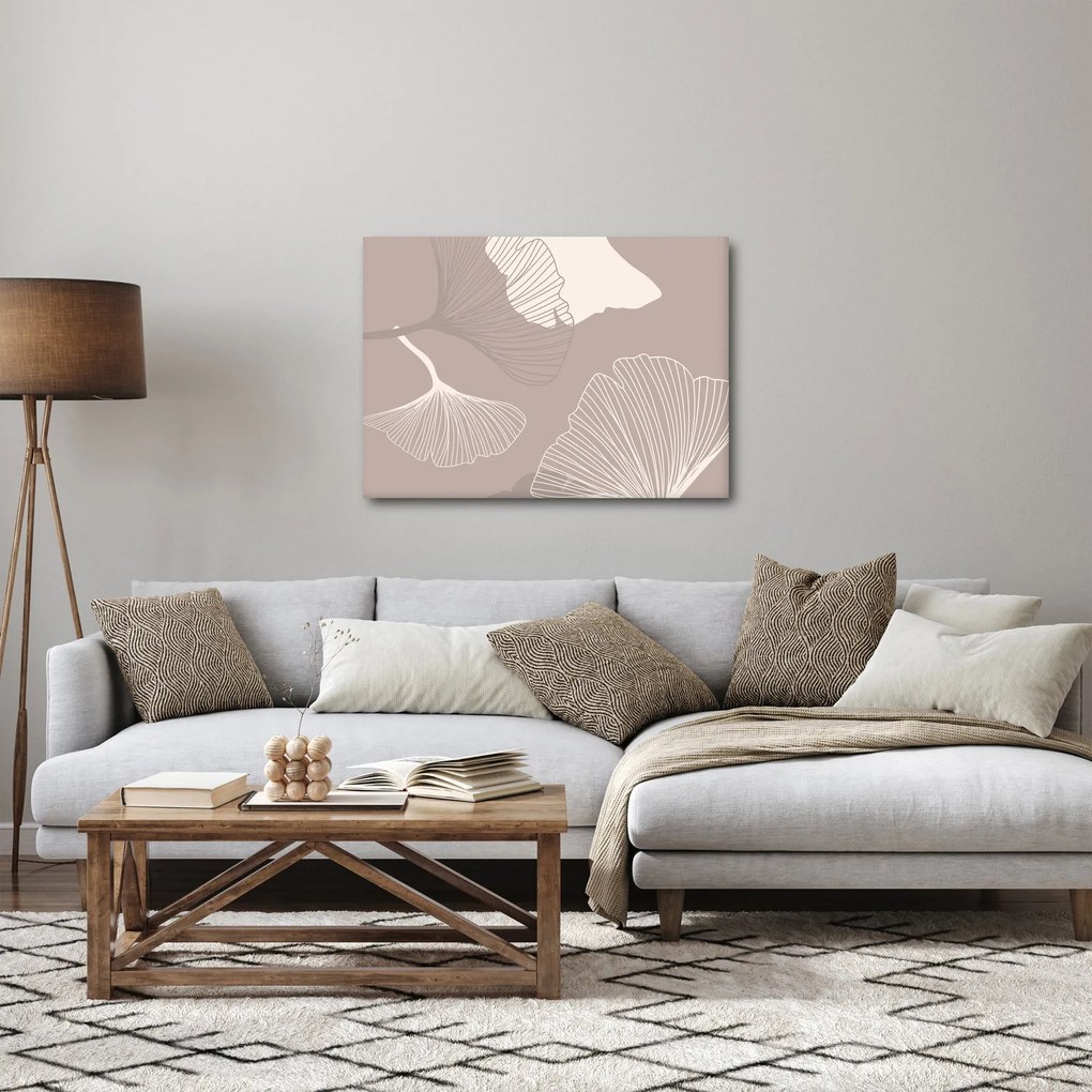 Obraz - Beżowe liście N⁰1 (70x50 cm)