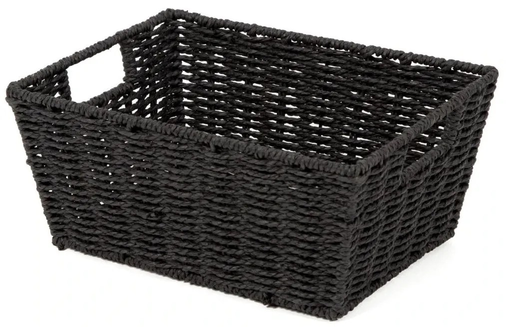Compactor Ręcznie pleciony kosz ETNA, 31 x 24 x 14 cm, czarny