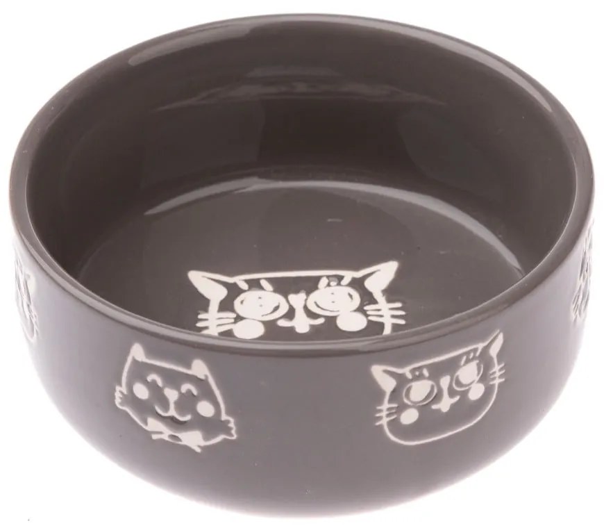 Szara miska ceramiczna dla kota Dakls, 300 ml