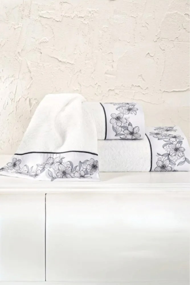 Podarunkowy zestaw ręczników MARTHA, 3 szt Biały Zestaw (ręcznik 30x50cm, ręcznik 50x100cm, ręcznik 75x150cm)