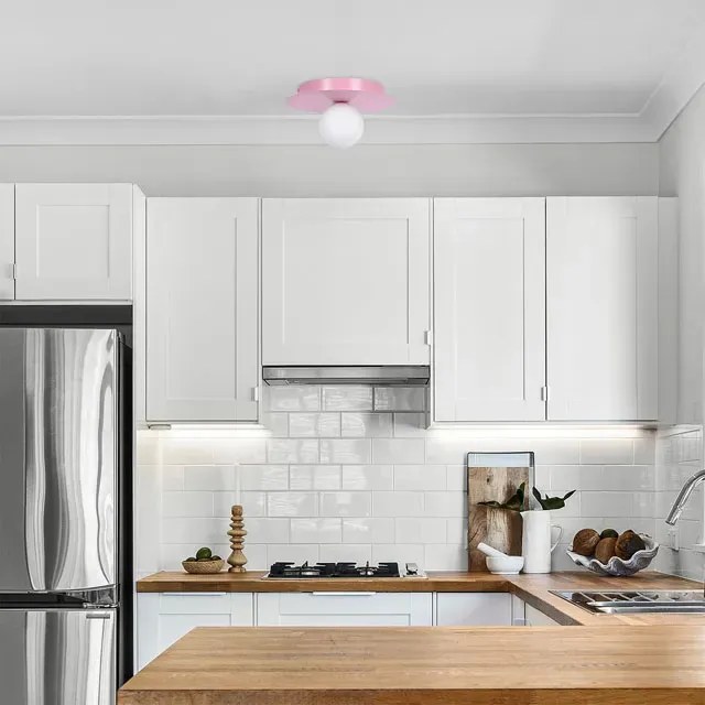 Różowa okrągła lampa sufitowa plafon - A678 G7-W95