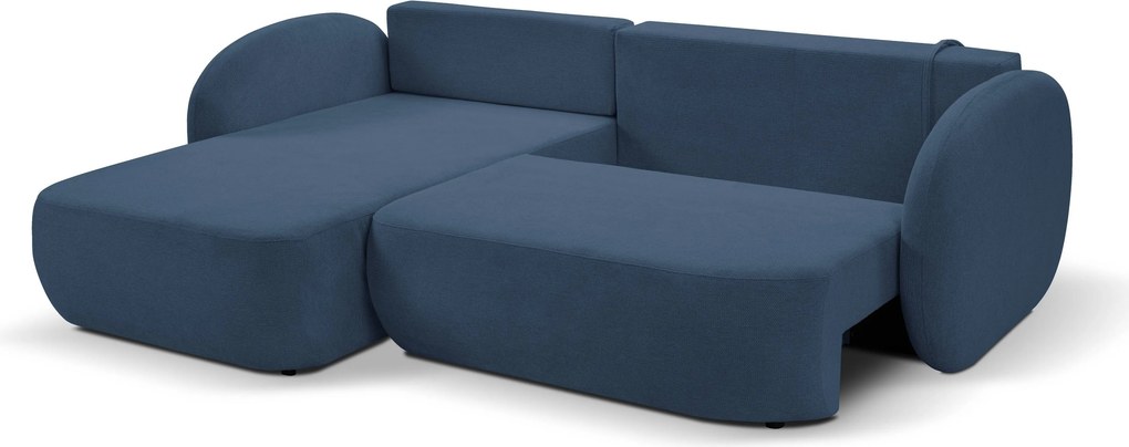 Masseno Narożnik AMICO z funkcją spania i pojemnikiem na pościel Narozniki L, Rozkładana sofa - Granatowy, ARAGON 79