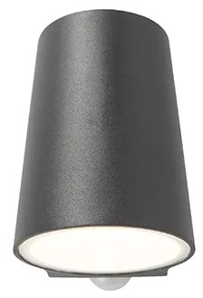 Zewnetrzna Lampa zewnętrzna antracytowa z czujnikiem ruchu w zestawie z LED - Uma Nowoczesny Oswietlenie zewnetrzne