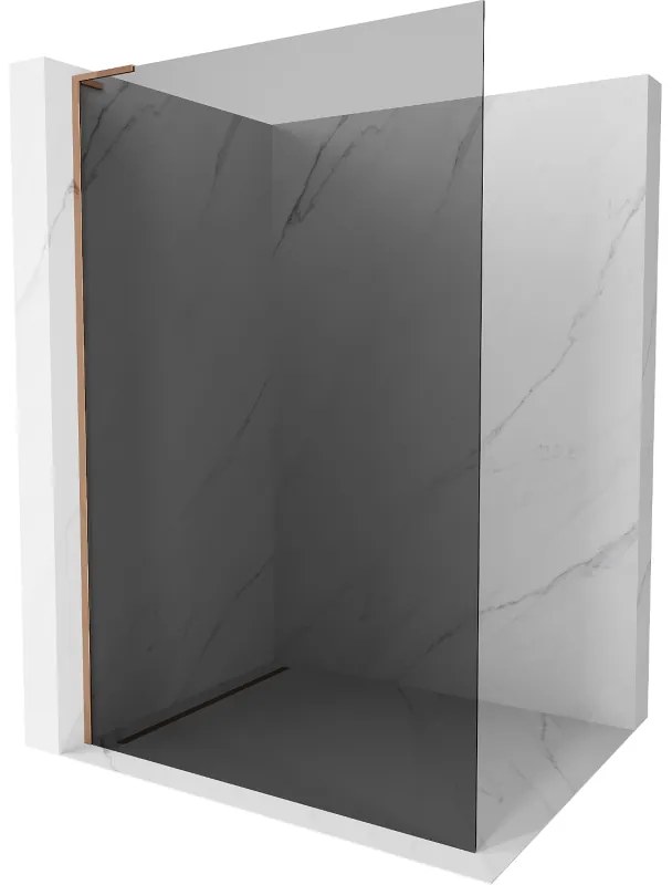 Mexen Kioto L ścianka prysznicowa Walk-in 80 x 200 cm, grafit, różowe złoto - 800-080-103-60-40