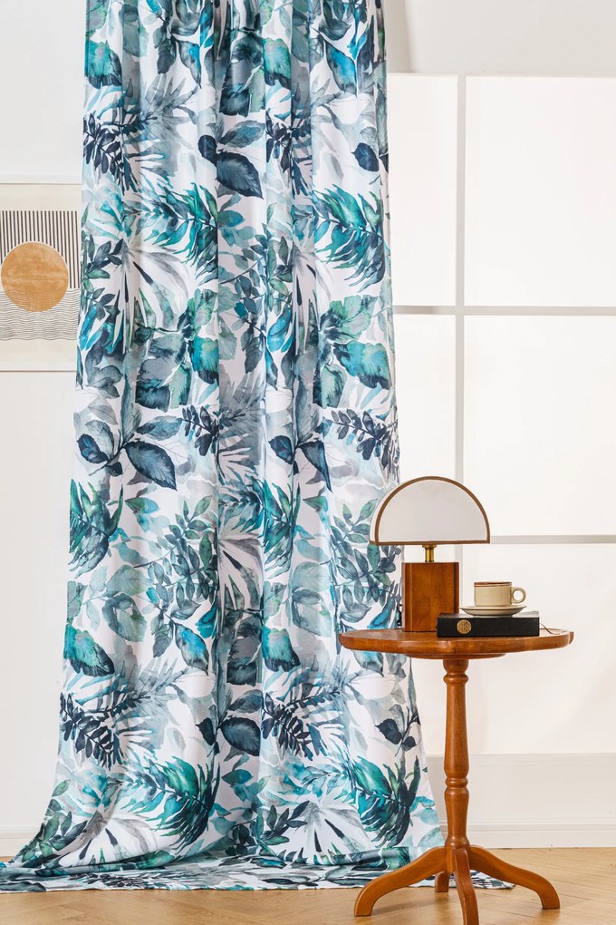 Designerska zasłona CORTINA 140x270 cm, wzorzysta Zawieszanie: Taśma z wiązaniami