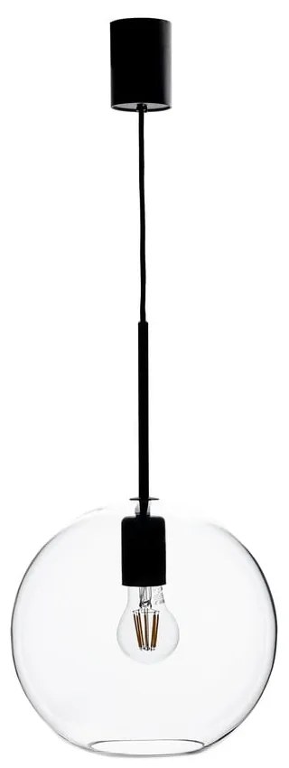 Czarna lampa wisząca ze szklanym kloszem 25x25 cm Patera – Markslöjd