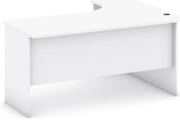 Biurko ergonomiczne MIRELLI, lewe, biały