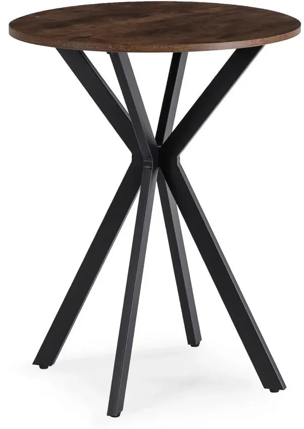 Okrągły stół rustykalny dąb + czarny 60cm D6-N61