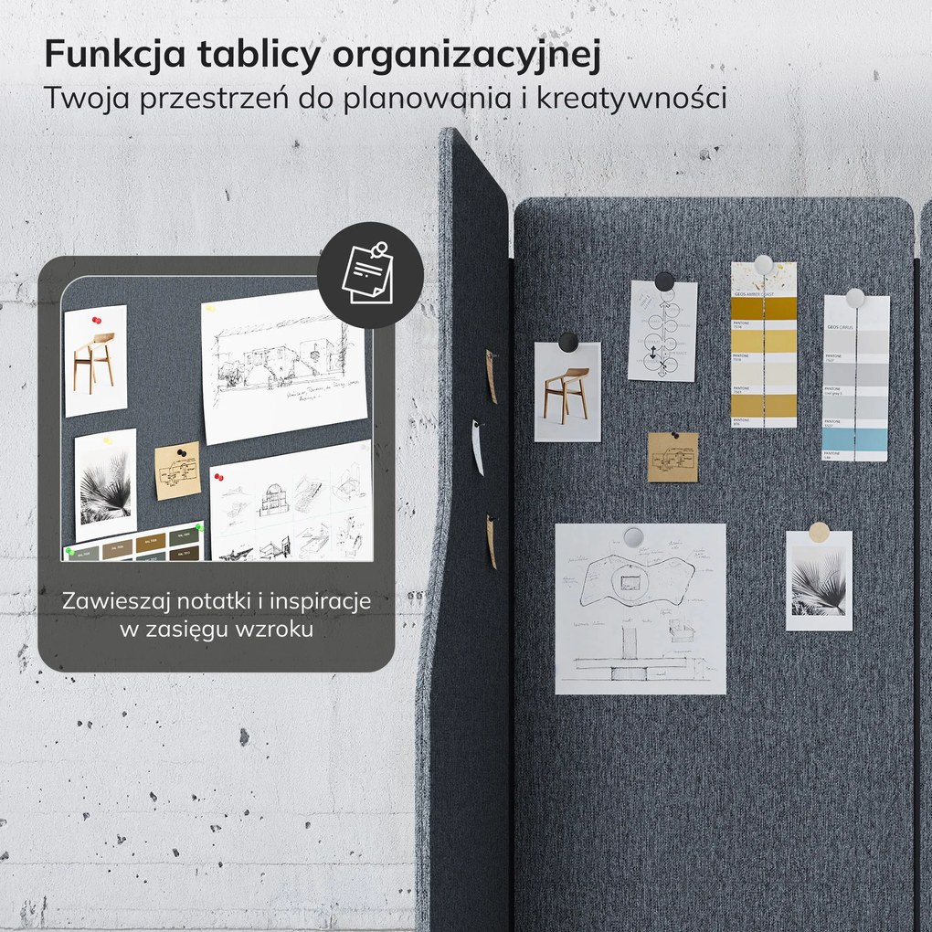 Parawan akustyczny SADIE Carbon Fog 260/145 cm