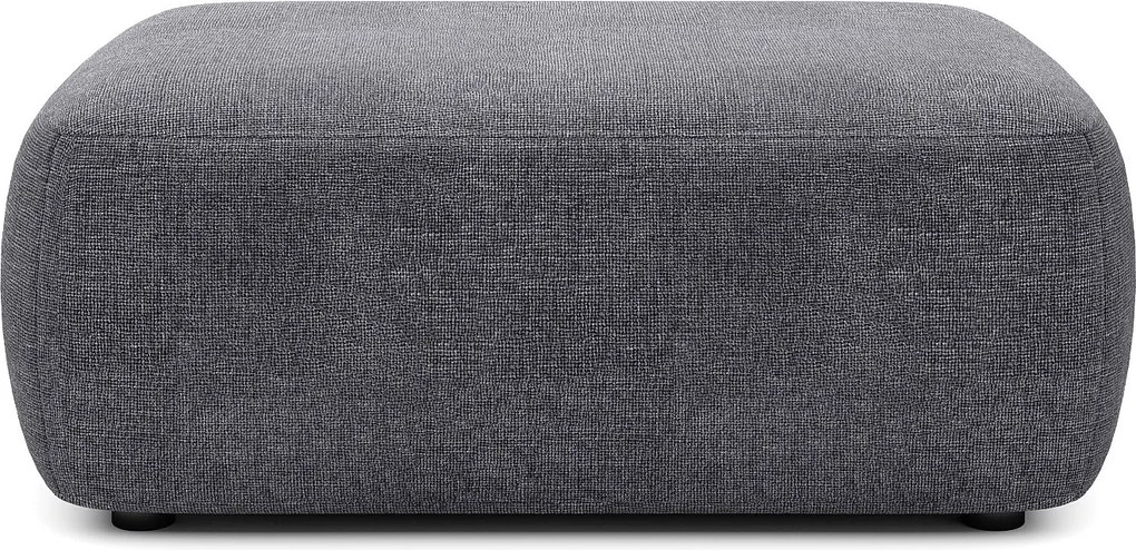 Pufa z tkaniny  teksturowanej w kolorze antracytowym DAVISO