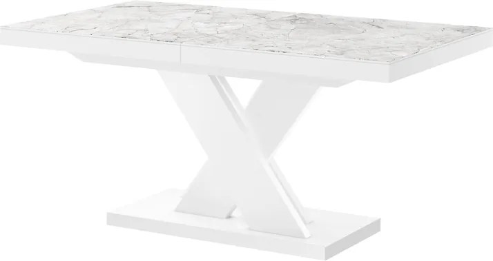 Rozkładany stół z marmurowym blatem w połysku Xenon Lux