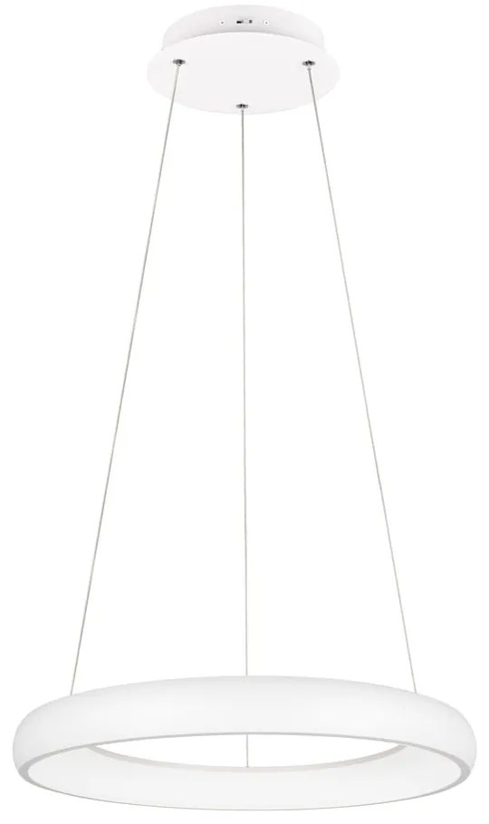 Biała lampa wisząca LED ze ściemniaczem i metalowym kloszem ø 62 cm Cardona – Trio