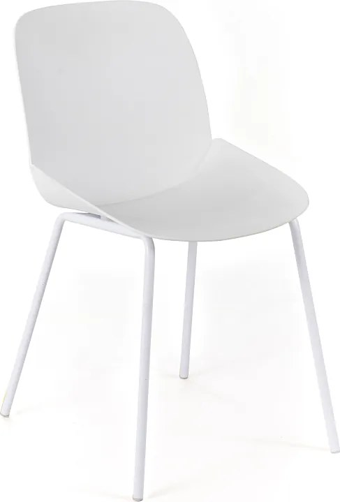 Zestaw 4 nowoczesnych krzeseł z białego polipropylenu "Azzurra" z malowaną metalową ramą do salonu