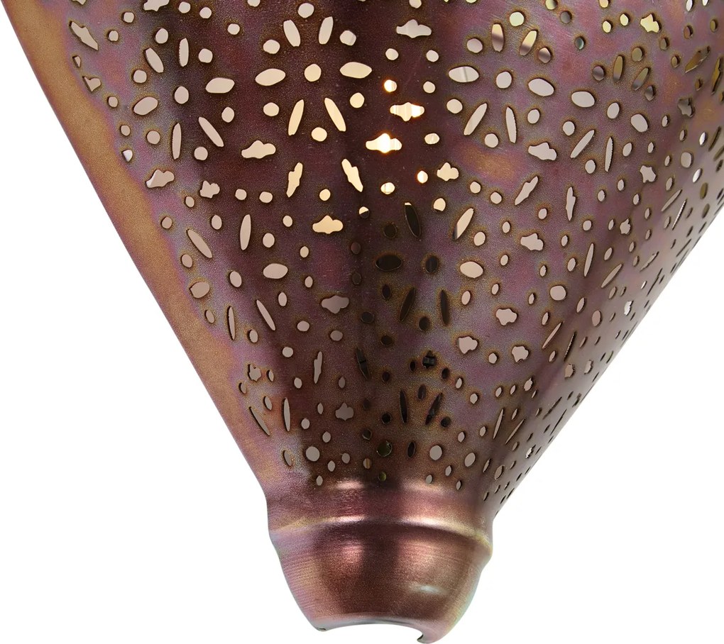 Orientalna lampa ścienna miedziana z wzorem - Muraf