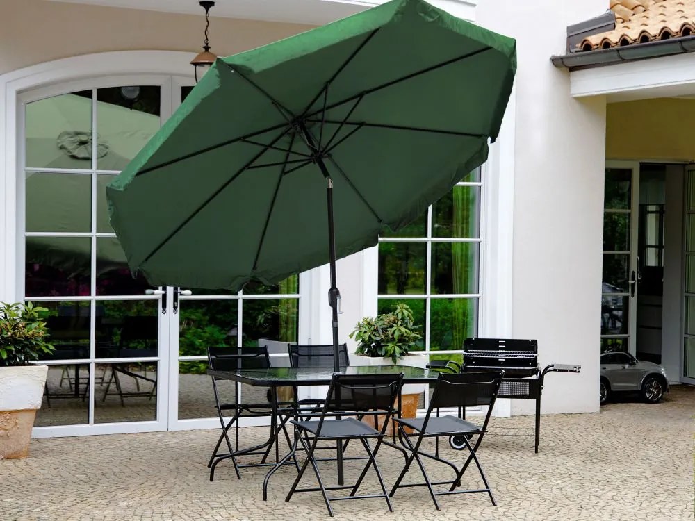 Regulowany, składany parasol ogrodowy SL-UM003B łamany, zielony, 3 m