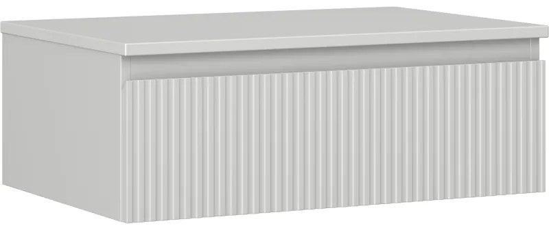 Mexen Rivel szafka łazienkowa podumywalkowa 70 cm z blatem, 1 szuflada, ryflowana , szara mat - 91A20-07023-1-BFC62
