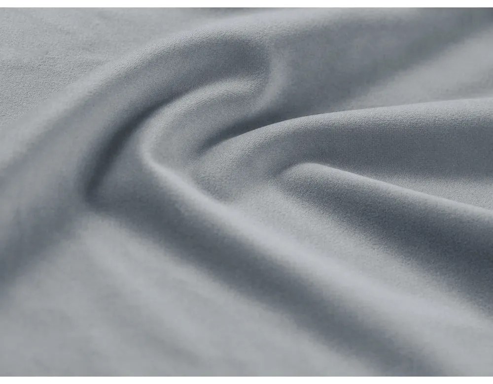 Jasnoniebieska aksamitna rozkładana/ze schowkiem sofa 235 cm Kyoto – Cosmopolitan Design