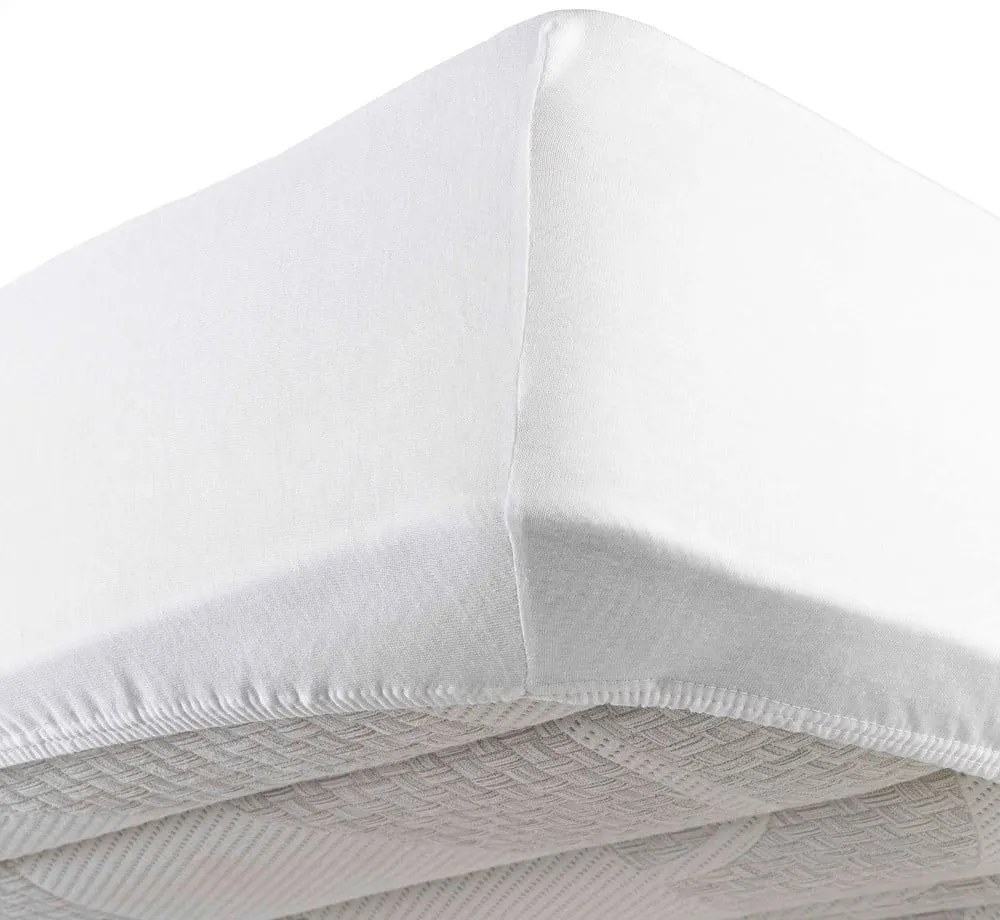 Białe dżerzejowe prześcieradło z gumką 160x200 cm Jersy – douceur d'intérieur