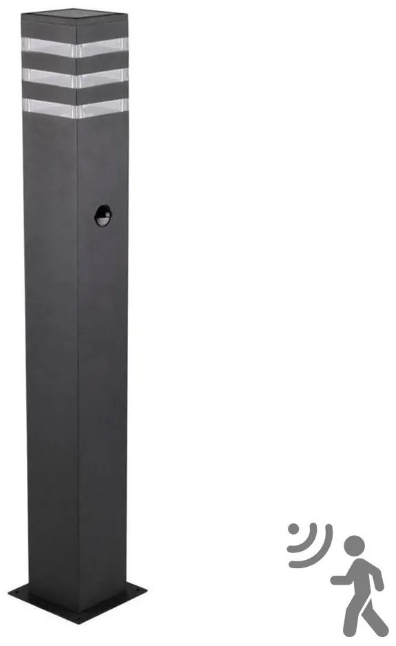 Lampa zewnętrzna z czujnikiem TEKSAS 1xE27/12W/230V IP44 74 cm antracyt