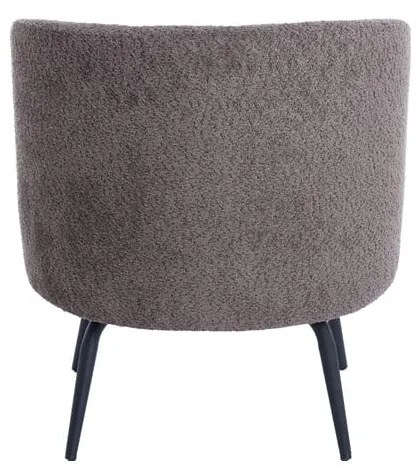 Ciemnobrązowy fotel z materiału bouclé Dieyda – Light &amp; Living