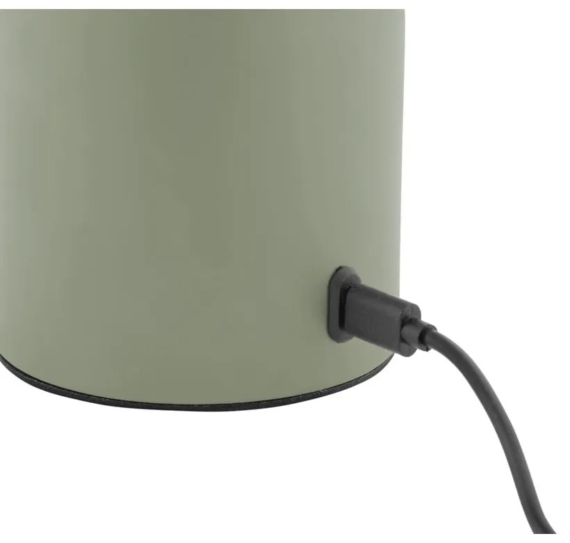 Lampa stołowa LED w kolorze khaki ze ściemniaczem i metalowo-szklanym kloszem (wysokość 29,5 cm) Camp – Leitmotiv