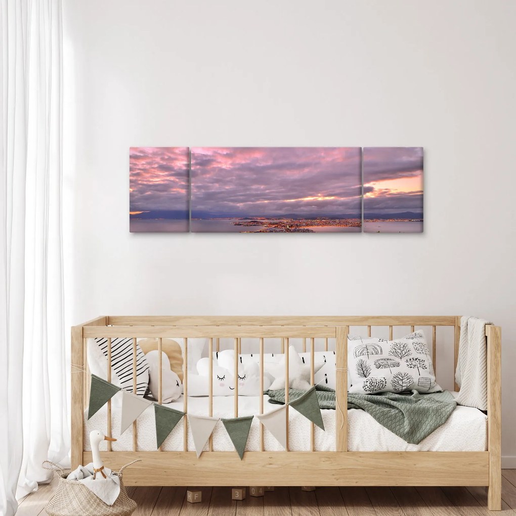 Obraz - Zmierzch nad miastem (170x50 cm)