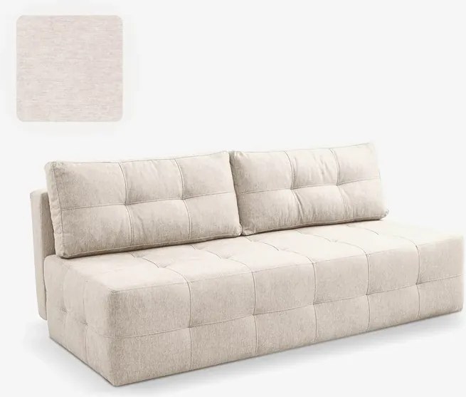Sofa z Funkcją Spania MORANA Kremowa Nowoczesna