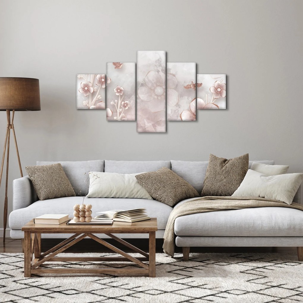 Obraz - Różowe kwiaty (125x70 cm)