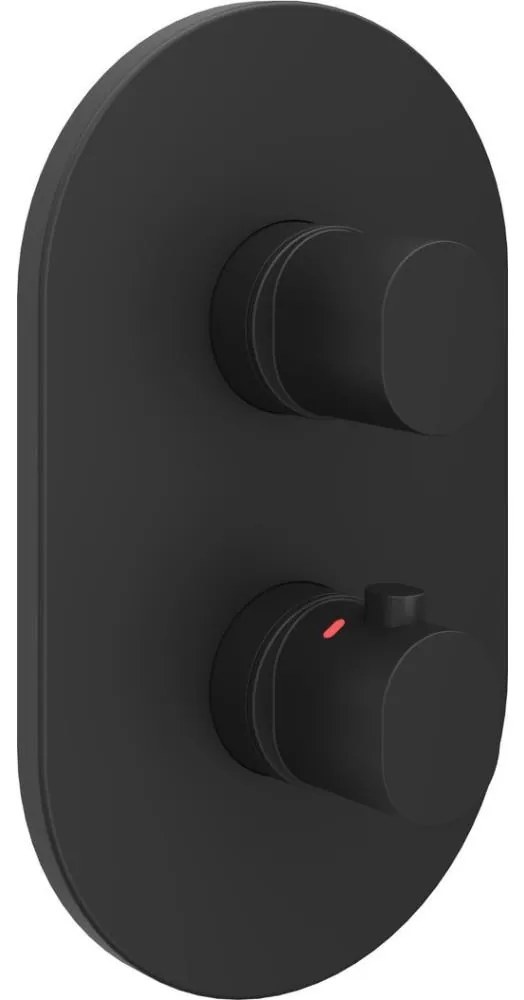 Ravak X070469 - Termostatyczna bateria prysznicowa do montażu podtynkowego CHROME czarna