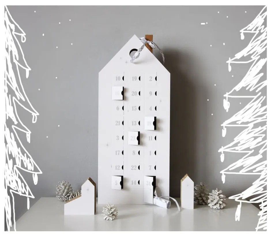 Kalendarz adwentowy ze szczegółami w srebrnym kolorze Unlimited Design for kids