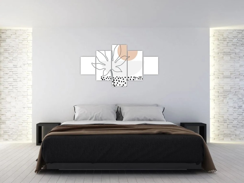 Obraz - Line art flowers N⁰3 (125x70 cm)