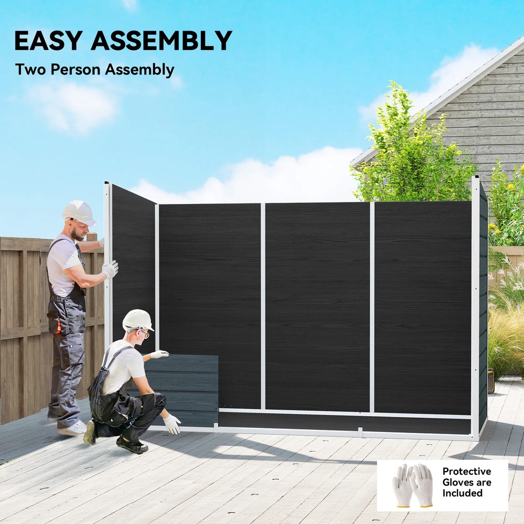 Outsunny Szopa Ogrodowa 3,2 m², Schowek z Płaskim Dachem, 303x123x197 cm z Oknem, Zamykana, Podwójne Drzwi, Wentylacja, Podłoga | Aosom PL