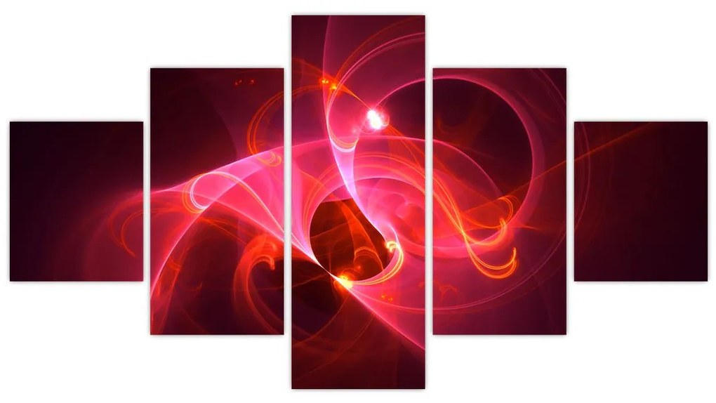 Nowoczesny obraz różowej abstrakcji (125x70 cm)