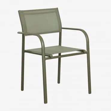 Stosowane Krzesło Ogrodowe Z Podłokietnikami Z Aluminium Olenia Intensywny Verde Olive - Sklum