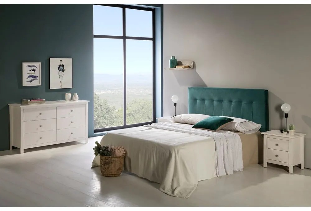 Biała niska komoda z litego drewna sosnowego 130x80 cm Berna – Marckeric