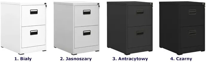 Antracytowy kontenerek pod biurko na klucz - Otwela 3X