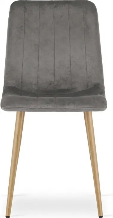 Szare aksamitowe krzesło LAVA PEWTER GREY