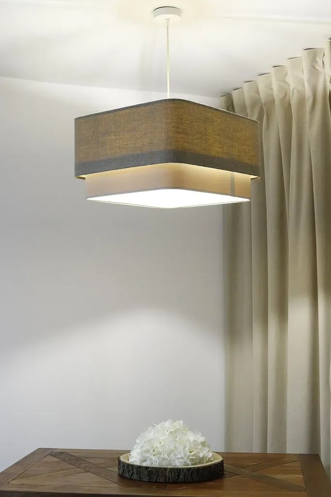 Lampa wisząca KWADRO DUO 009 51x47cm beżowa/kremowa BPS KONCEPT