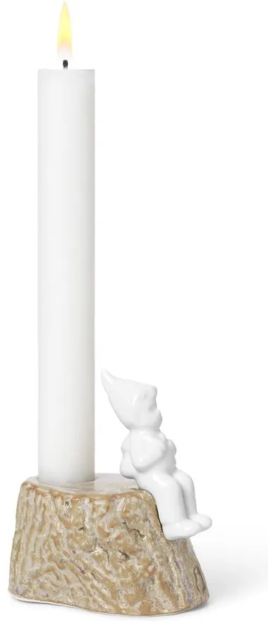 Świąteczny świecznik z porcelany i kamionki Kähler Design, dł. 9 cm