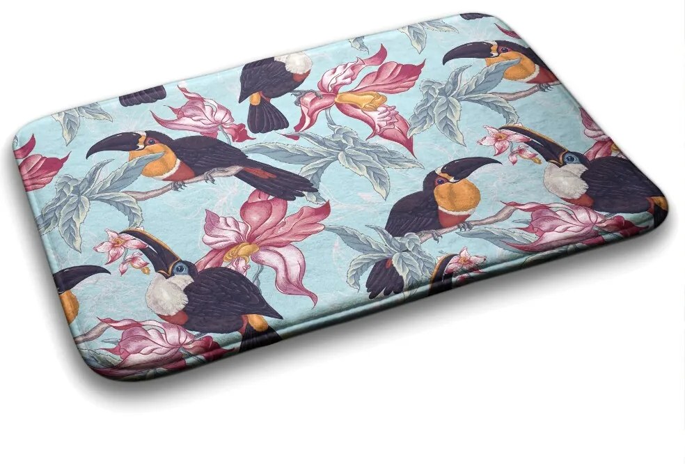 Dywanik łazienkowy Dywanik łazienkowy Ptaki Kwiaty