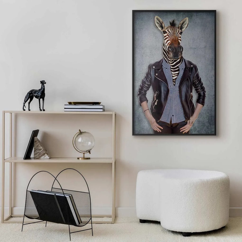 Plakat Zebra Ewa 29,7x42 cm z ramą czarną bez marginesu ARTGEIST B