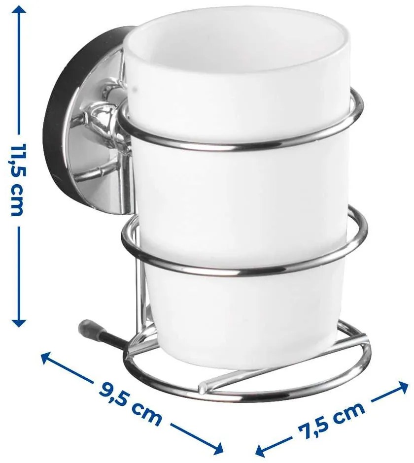 Pojemnik na szczoteczki do zębów MILAZZO, Vacuum-Loc - stal chromowana, WENKO