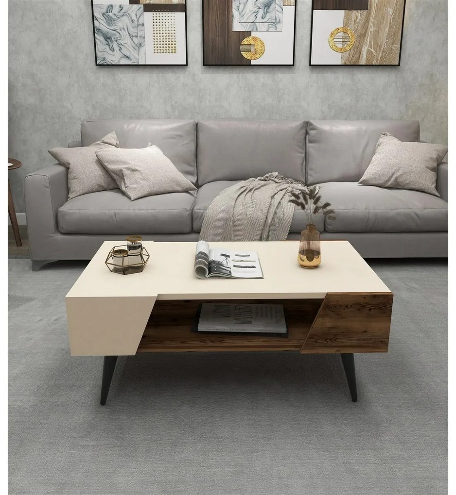Stolik konferencyjny Aren Beige and Light Walnut