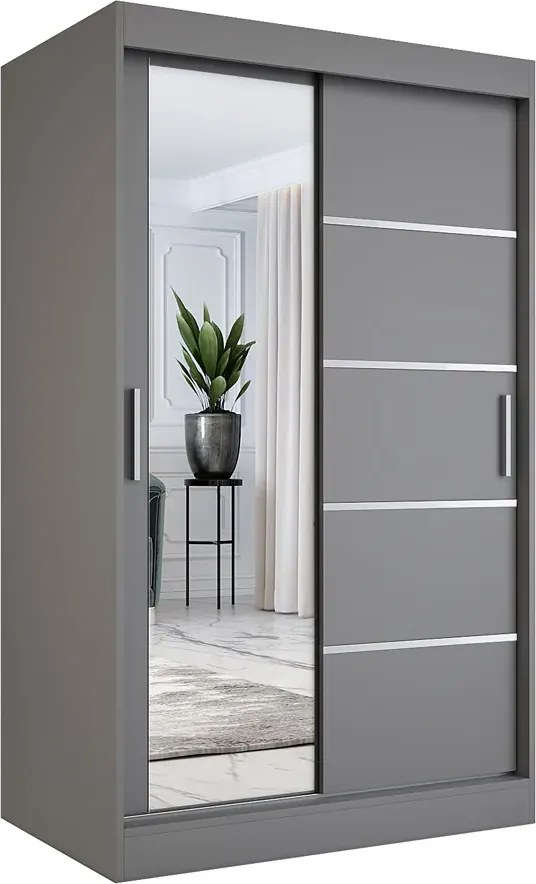 Antracytowa szafa przesuwna 120 cm P6-C45