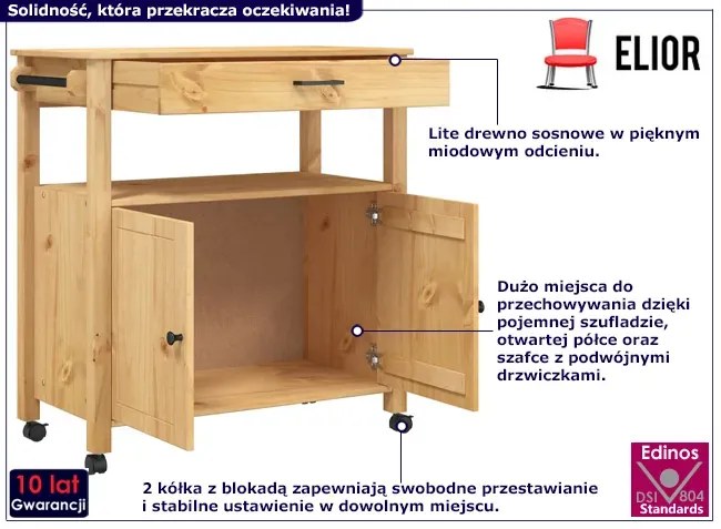 Sosnowy wózek kuchenny Z7-M81