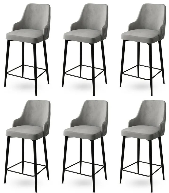Zestaw krzeseł barowych Enox Grey, 6 szt., 6 szt.