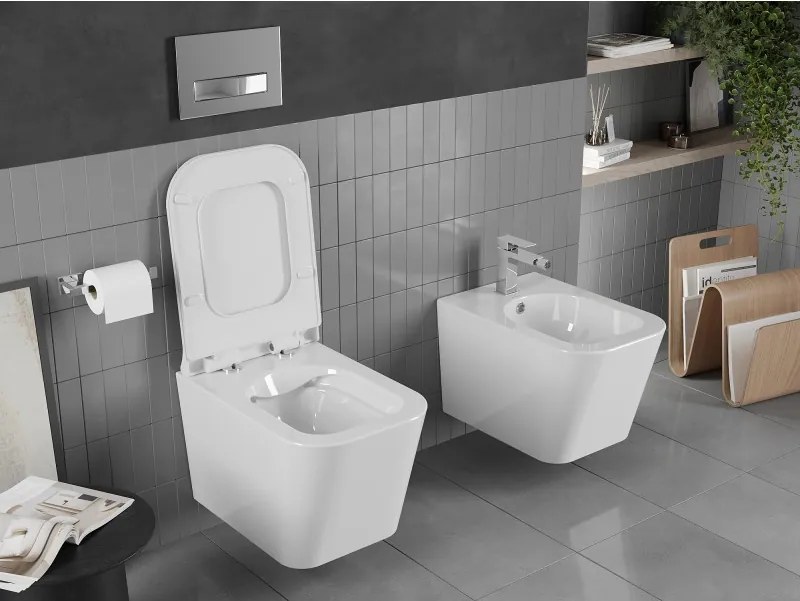 Mexen Teo miska wc Rimless z deską wolnoopadającą slim, duroplast, biała połysk - 30850700